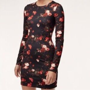 Wilfred floral long sleeve stretch bodycon dress